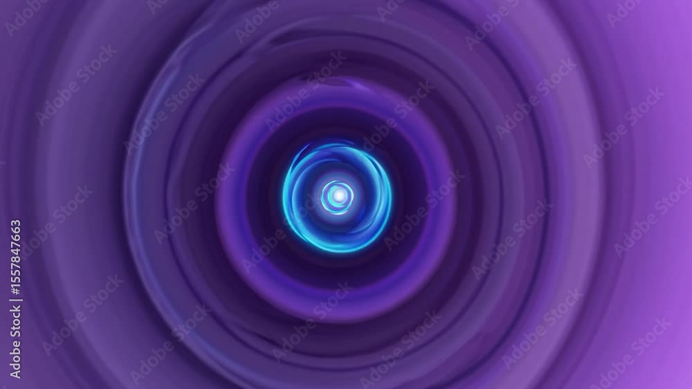 Poster abstract animation features a mesmerizing neon light tunnel swirling inwards, creating a captivating