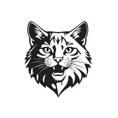 Cat head silhouette. Cat silhouette icon. Stylized Cat logo. Cat head icon.