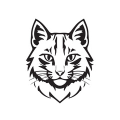 Cat head silhouette. Cat silhouette icon. Stylized Cat logo. Cat head icon.
