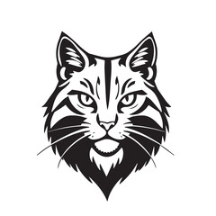 Cat head silhouette. Cat silhouette icon. Stylized Cat logo. Cat head icon.