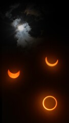 Solar Eclipse Collage - Different Stages of Solar Eclipse