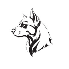 Dog silhouette on white background. Dog head icon. Dog logo. Dog Vector Design. 