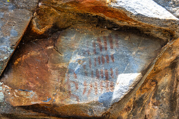 Rock paintings in Junco Valley, Arronches, Alentejo, Portugal