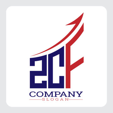 ZCF logo design, ZCF Company Logo Design Growth vector, ZCF Upward Arrow Business Success Logo vector, ZCF Corporate Branding Logo, ZCF simple and modern logo, ZCF business finance logo design, etc.