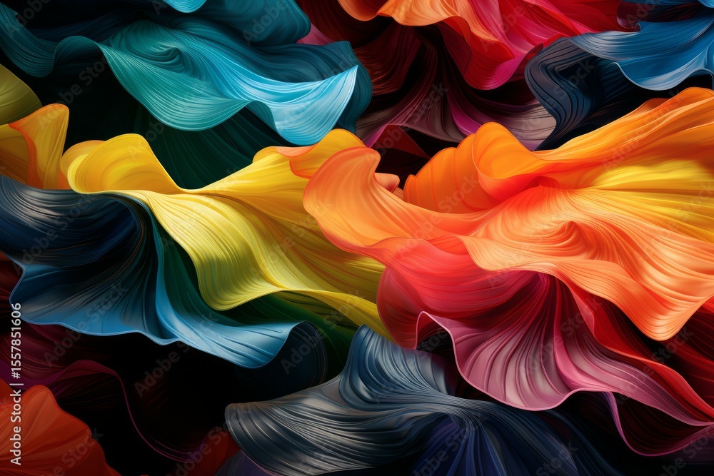 Aufkleber Colorful abstract waves are flowing and creating a stunning visual design