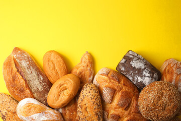 A delightful variety of Fresh Breads, beautifully displayed against a bright background