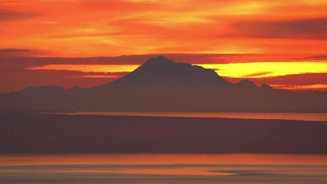 Mount Redoubt Alaska after Sunset