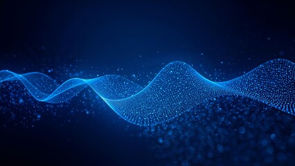 Illustration of digital data flow with red and blue particles floating like waves,color,sea,curve