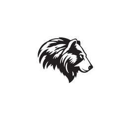 Bear head silhouette isolated on white background. Bear head icon. Bear head silhouette. Bear silhouette icon. Stylized Bear logo. 