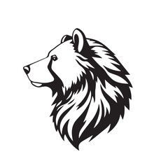 Bear head silhouette isolated on white background. Bear head icon. Bear head silhouette. Bear silhouette icon. Stylized Bear logo. 