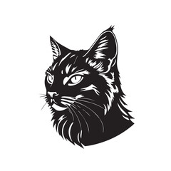 Cat head silhouette. Cat silhouette icon. Stylized Cat logo. Cat head icon.