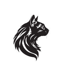 Cat head silhouette. Cat silhouette icon. Stylized Cat logo. Cat head icon.