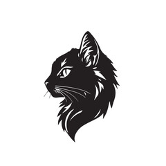 Cat head silhouette. Cat silhouette icon. Stylized Cat logo. Cat head icon.
