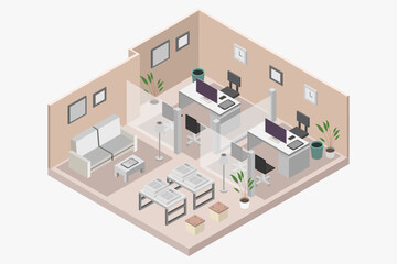 Customer Service Department Isometric