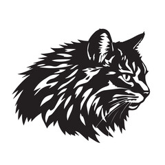 Cat head silhouette. Cat silhouette icon. Stylized Cat logo. Cat head icon.