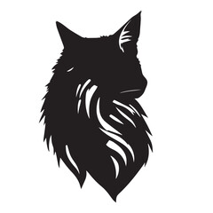 Cat head silhouette. Cat silhouette icon. Stylized Cat logo. Cat head icon.