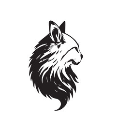 Cat head silhouette. Cat silhouette icon. Stylized Cat logo. Cat head icon.