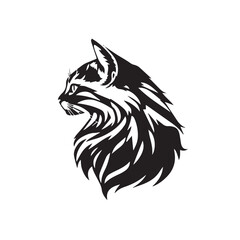 Cat head silhouette. Cat silhouette icon. Stylized Cat logo. Cat head icon.