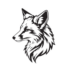 Fox head icon. Fox head silhouette. Fox head vector logo template concept illustration. Stylized fox logo.