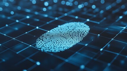 Fingerprint Scanning Technology Displayed on a Futuristic Interface