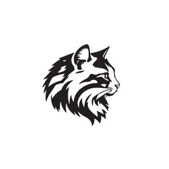 Cat head silhouette. Cat silhouette icon. Stylized Cat logo. Cat head icon.
