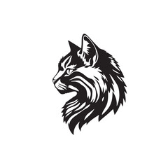 Cat head silhouette. Cat silhouette icon. Stylized Cat logo. Cat head icon.