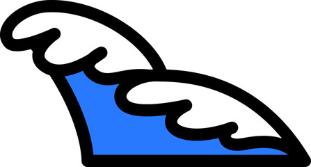 Summer Ocean Wave Flat Icon Vector