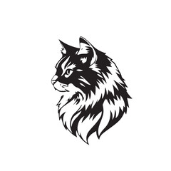 Cat head silhouette. Cat silhouette icon. Stylized Cat logo. Cat head icon.