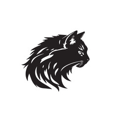 Cat head silhouette. Cat silhouette icon. Stylized Cat logo. Cat head icon.