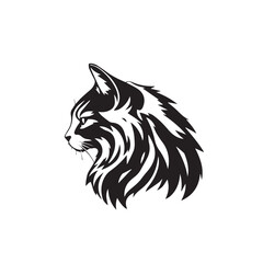 Cat head silhouette. Cat silhouette icon. Stylized Cat logo. Cat head icon.