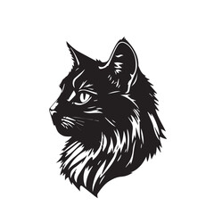 Cat head silhouette. Cat silhouette icon. Stylized Cat logo. Cat head icon.