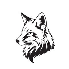 Fox head icon. Fox head silhouette. Fox head vector logo template concept illustration. Stylized fox logo.
