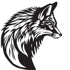 Fox head icon. Fox head silhouette. Fox head vector logo template concept illustration. Stylized fox logo.