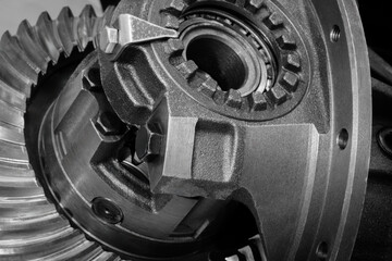 Gear with a hole in it. The gear is black