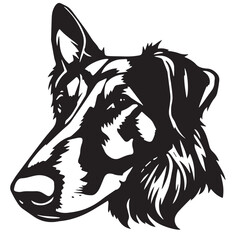 Dobermann Dog silhouette on white background. Dog silhouette icon. Stylized Dog logo. Dog silhouette vector design.