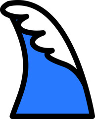 여름 바다 파도 플랫 아이콘 벡터