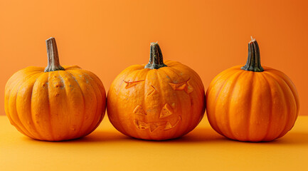 pumpkins on a black background