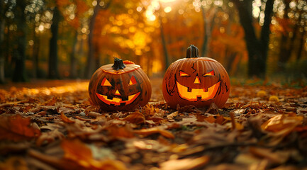 halloween pumpkin in the garden