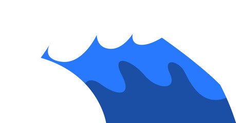 Summer Ocean Wave Flat Illustration Vector