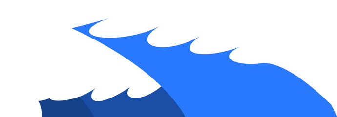 Summer Ocean Wave Flat Illustration Vector