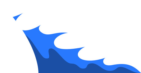 Summer Ocean Wave Flat Illustration Vector