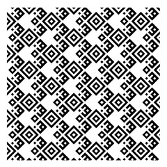Fototapeta premium set of seamless geometric patterns, black and white geometric pattern, repeating motif, interconnected square and diamond shapes, staggered or offset grid, blocky lines, video game aesthetic,