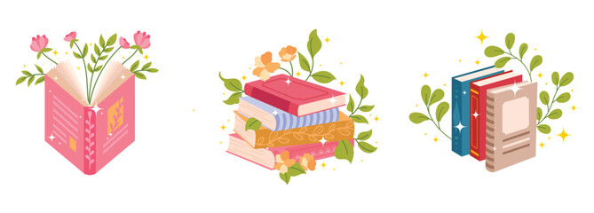 Book vector illustration, background scool education