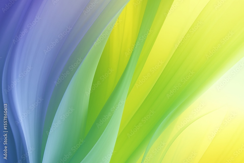Poster smooth lines are flowing and blending together, creating a gradient effect that transitions from blu