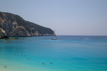 turquoise waters, sailboat, beach, summer vacation