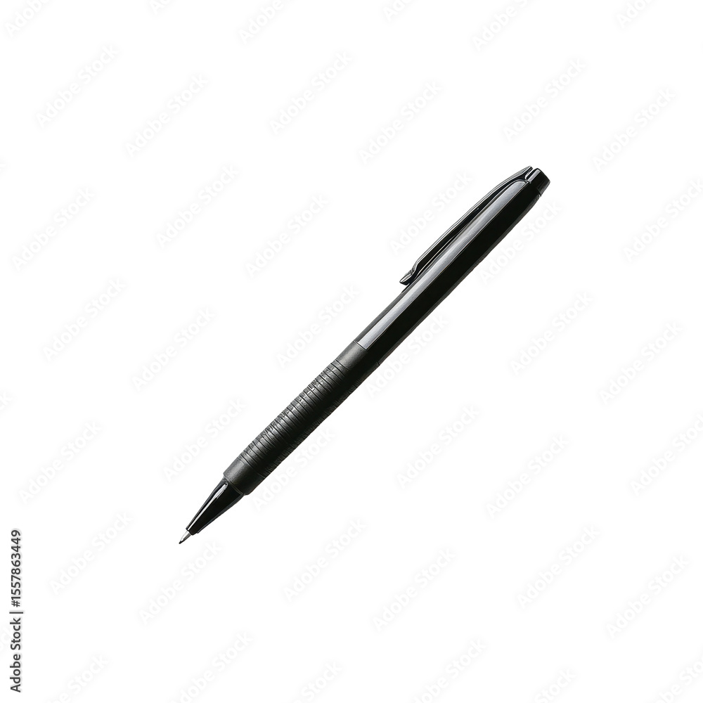 Poster pen resting on a blank notebook grid page awaiting creative ideas and notes, pen on a notebook, tran