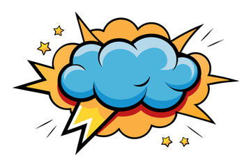 Colorful comic sign burst with speech bubble vector art