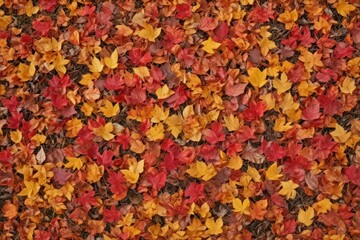 Crimson, gold, and russet leaves swirling in a brisk autumn breeze , garden, sky, outdoor