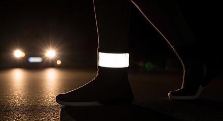 Blank light-reflective ankle band worn mockup, isolated