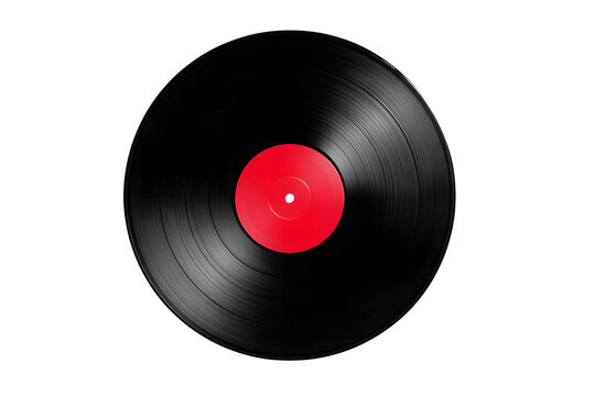 Old vinyl record isolated on transparent background